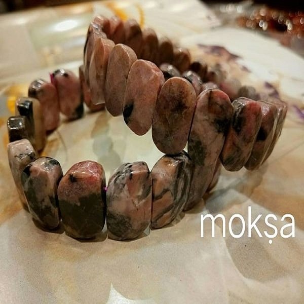 Rhodonite Bracelet & Muka Pito Tie Set – Aotearoa Gemstones