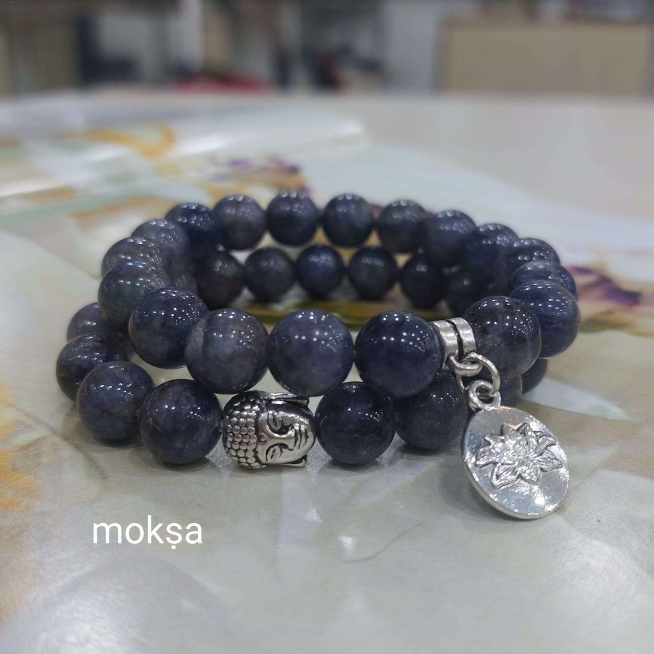 Iolite Crystal Bracelet – Round – 1pc - Moksa