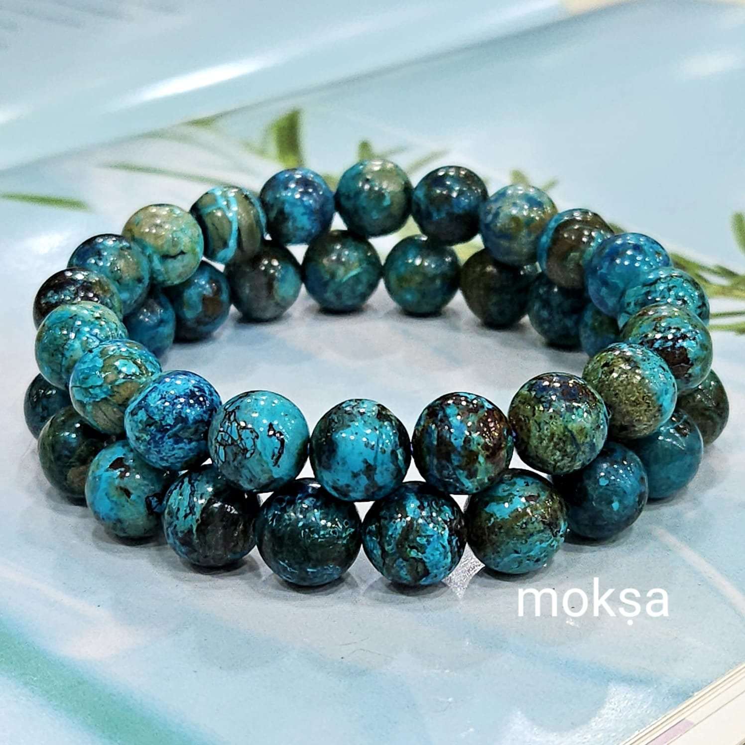 Chrysocolla Bracelet with Sterling Silver – Nature Art Gallery Thailand  Jewelry