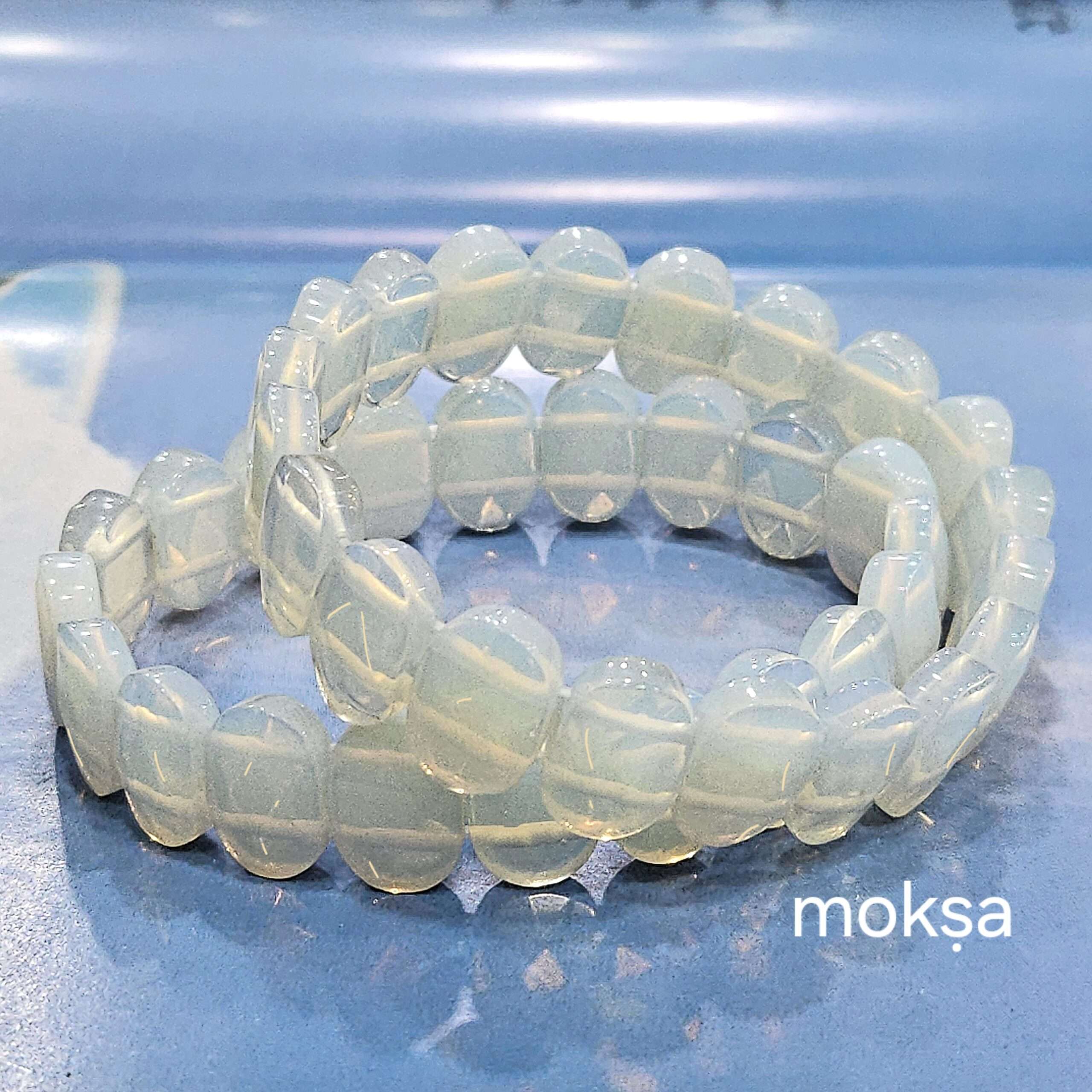 Opalite Crystal Bracelet – Oval Flat Faceted – 1pc - Moksa