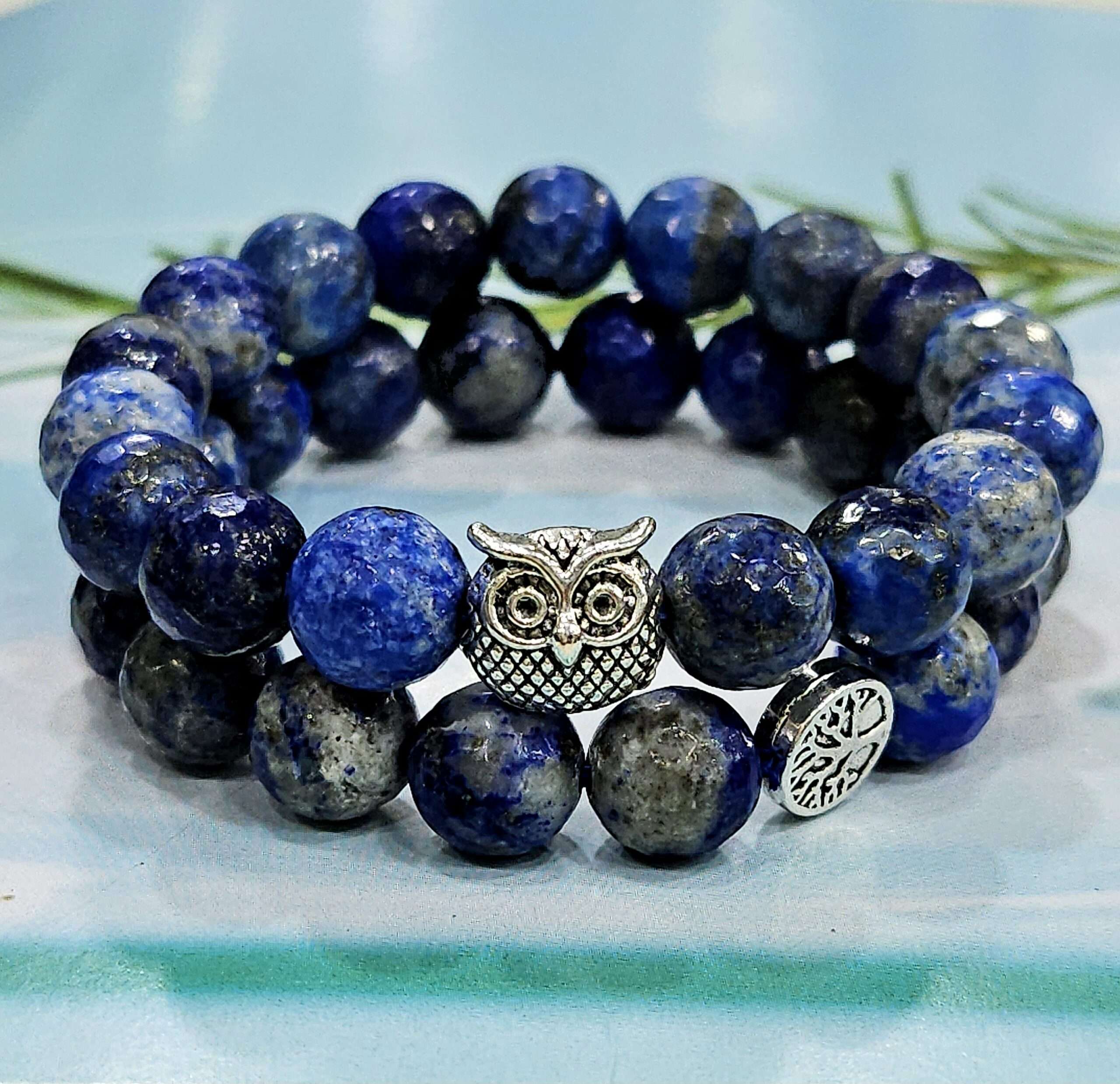 Lapis Lazuli crystal bracelet – Round Faceted – 1pc - Moksa